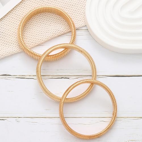 Image of Long tiantian Gold Bangles for Women Bangle Bracelets Chunky Bangles Bracelets Non Tarnish Gold /Silver Bracelet for Women Trendy Jewelry Gifts