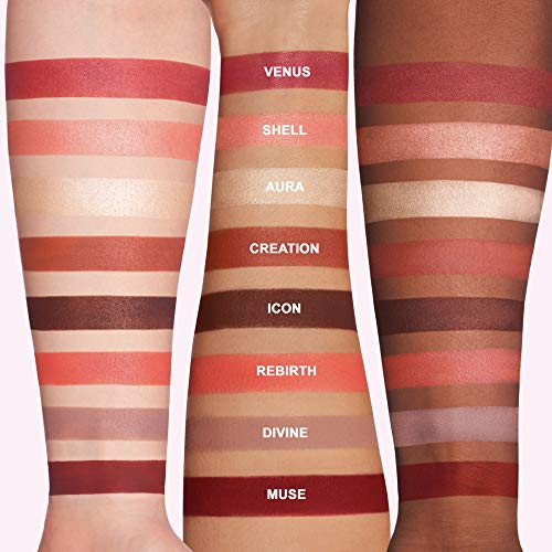 Lime Crime Venus Eyeshadow Palette - 8 Full Sized Matte and Metallic Eyeshadows - Grunge-Inspired Shades, Unconventional Neutrals - Mirrored Box - Vegan, Cruelty-Free