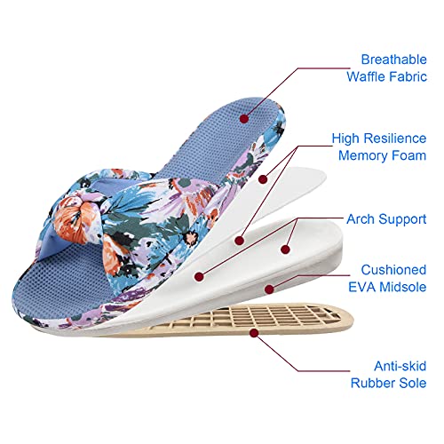 Shevalues Women'S Summer Slippers With Arch Support Lightweight Floral Bow Hawaii Beach Slide Slippers Open Toe thumb #3
