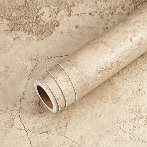 Papel de pared autoadhesivo beige para tapar imperfecciones de forma limpia 2