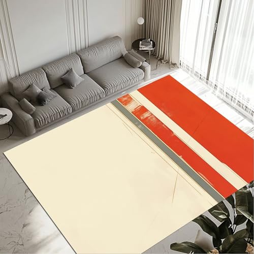 Tapis de salon lavable et antidérapant grand format crème - 2
