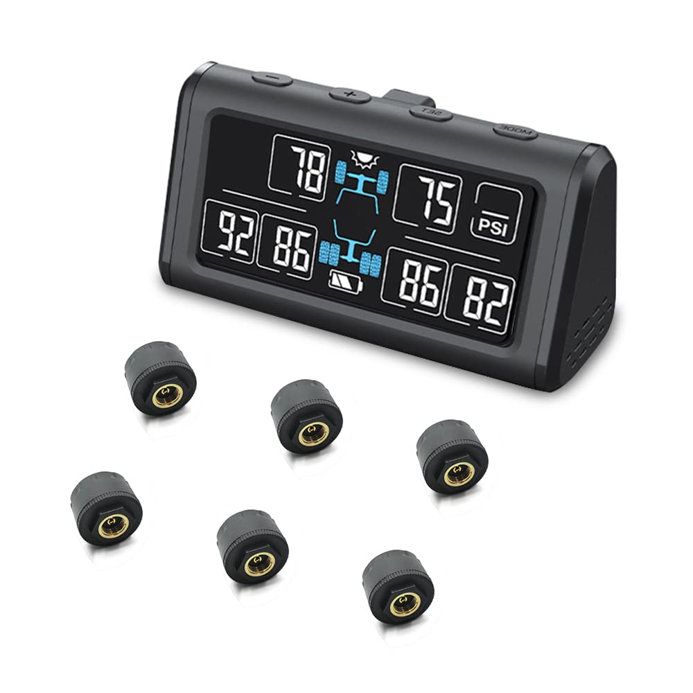 Buy INFITARY Solar TPMS Tire Pressure Monitoring System Large Realtime LCD USB Tire Pressure