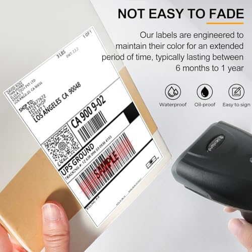 4X6 Thermal Shipping Labels for Printer - Qncz 1000 Pcs Perforated Labels,Commercial-Grade Thermal Printer Paper, Mailing Sticker Nametags