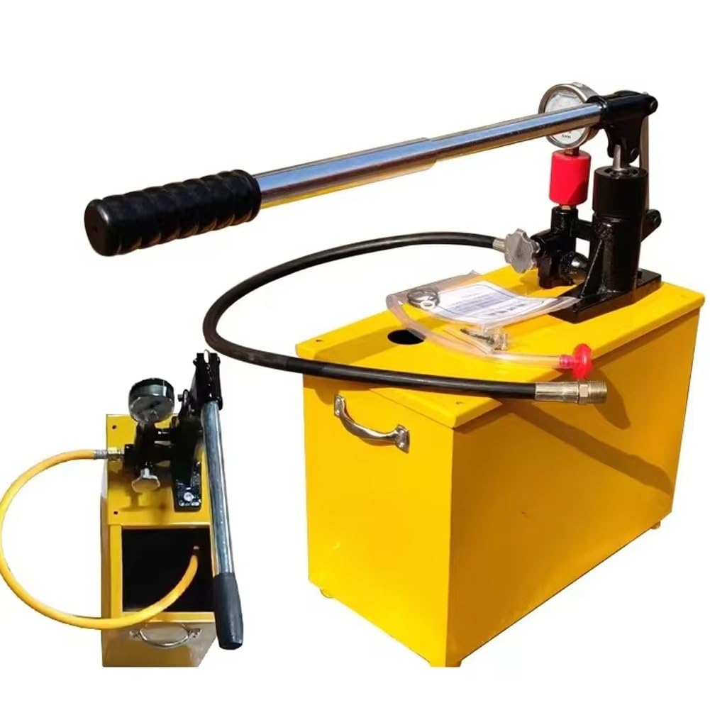 FHRKA Hydrostatic Pressure Test Pump, 13-38ML/time Manual Water Pipe Leakage Pressure Tester Pump with Gauge (40mpa)