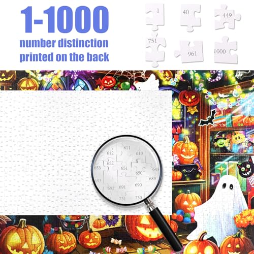 1000 Piece Halloween Jigsaw Puzzle for Adults, Ghost Candy Shop Theme - image 3