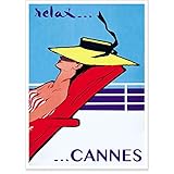affiche gruau dior Envoi roulé Générique 30x40cm - RELAX À CANNES - 1957 - AFFICHE - René Gruau