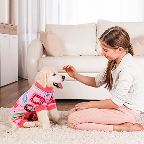 Pedgot 2 Pack Adorable Dog Pajamas Breathable Puppy Jumpsuit Soft Dog Clothes Fashionable Donut Sushi Pattern Dog Apparel Dog Pjs, Large #TOP5
