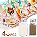 Bokon 48 Pack Glass Salt Shaker Bulk with Stainless Lids Tops 2.7oz Small Spice Shaker for Kitchen Restaurants and Catering Wedding Party Supplies (Classic)