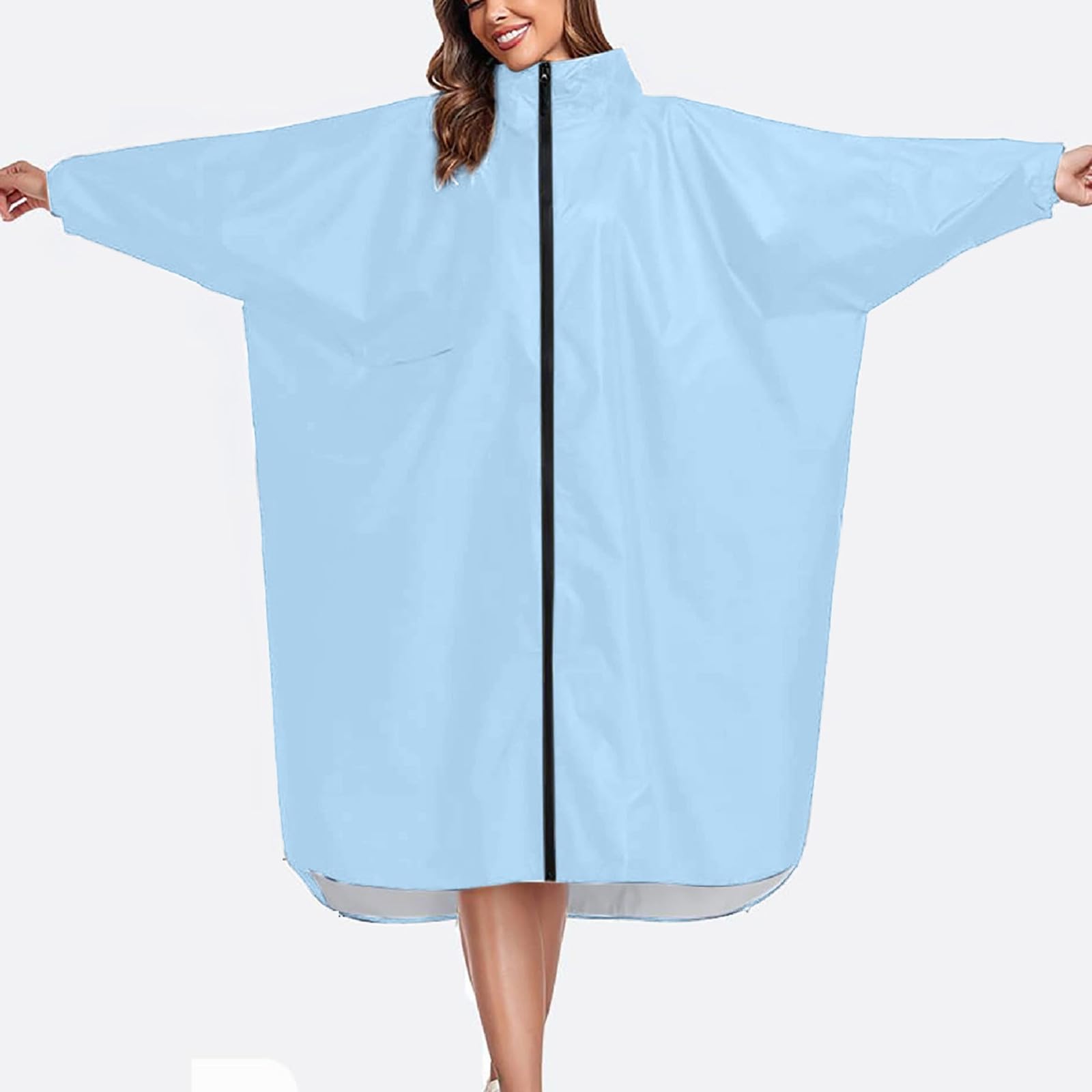 Generico Impermeabile Poncho Unisex Adulti Lungo con Cappuccio in PU Leggero per attività All'Aperto