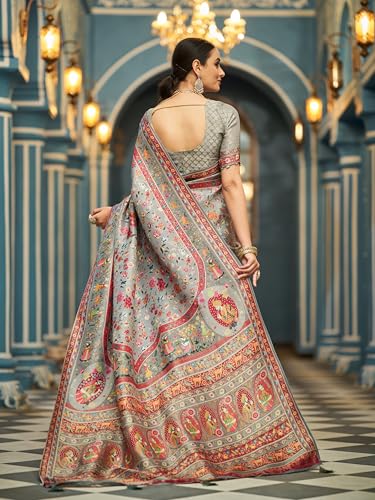 Image of SWORNOF Womens Kanjivaram Banarasi Silk Saree Kanchipuram Patola saree