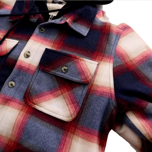 Image of LeeHanTon Mens Flannel Jacket Heavyweight Sherpa Fleece Jackets Outdoor Hiking Casual Soft Warm Coat with Pockets