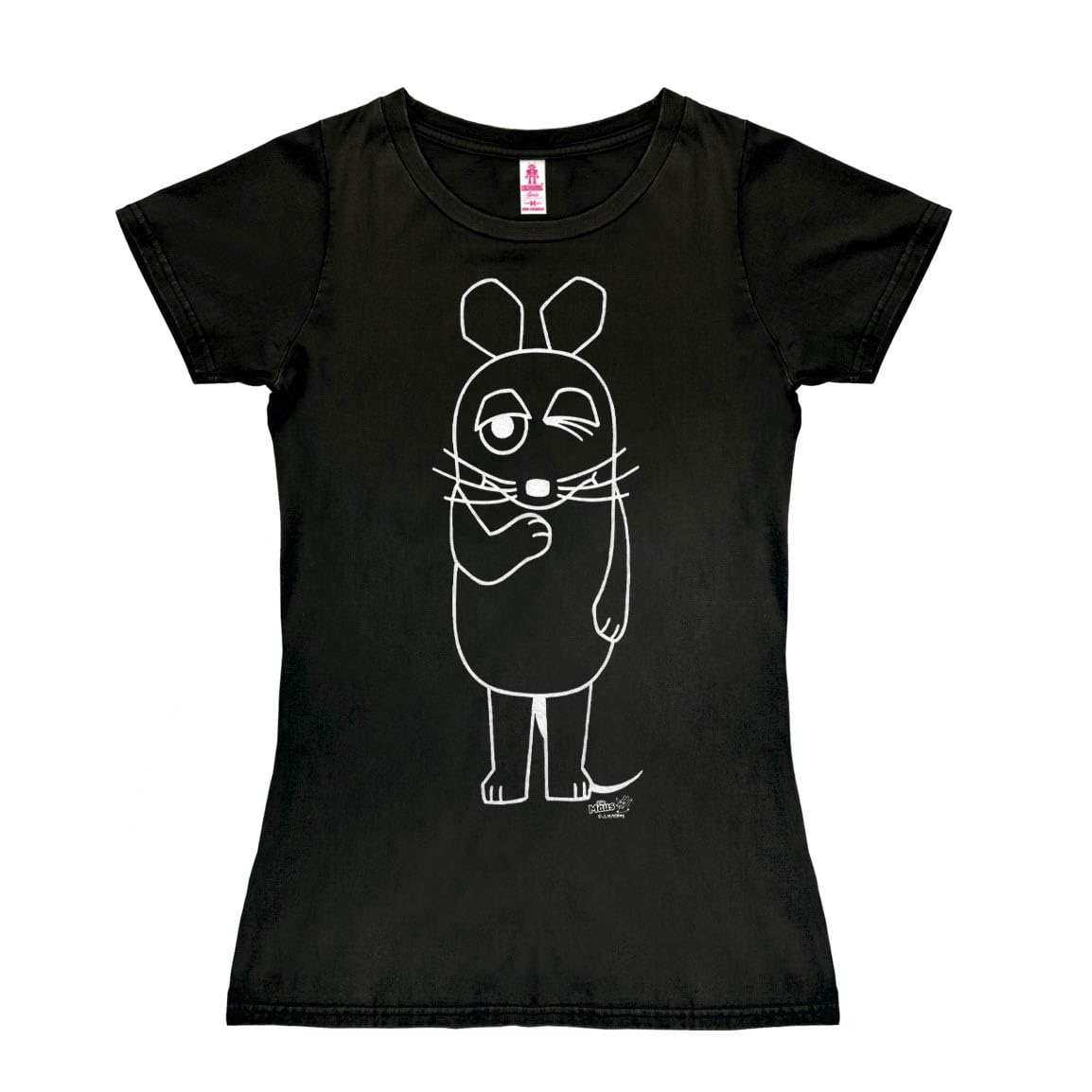 LOGOSHIRT T-Shirt – Damen T-Shirt mit Umriss der Maus, offiziell lizenziert