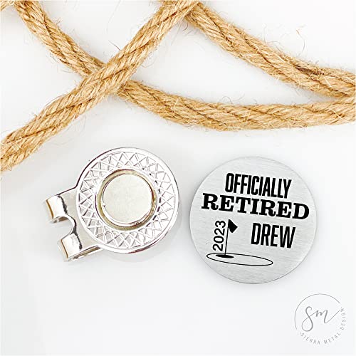 Sm Design Personalized Retirement Gift Welcome To The Back Nine Golf Ball Marker Retirement Gift Mens Gift Golf Marker Retiree Gift Retirement Party Retired-Golf thumb #2