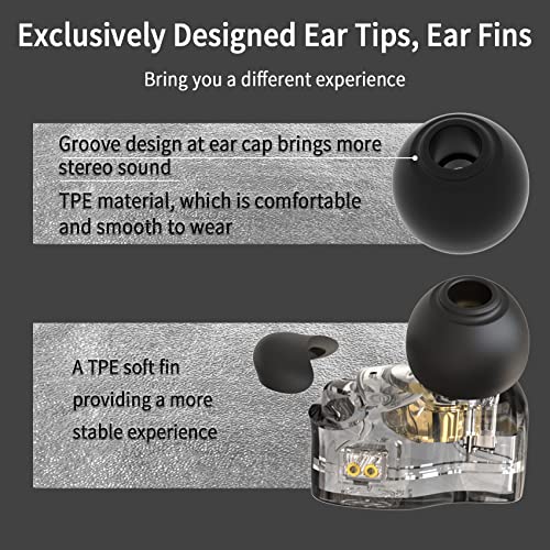 Image of CCZ Melody Gaming iem Earphones, in ear Monitors with Clear Sound, hifi 1DD 1BA Drivers Wired Earbuds, 3.5mm Plug in Headphones with Comfortable Ear fins for PC Laptop Computer (Purple, microphone)