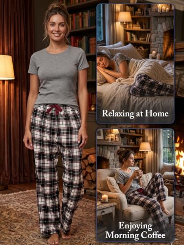 Image of Ashford & Brooks Women's Super Soft Flannel Plaid Pajama Sleep Pants