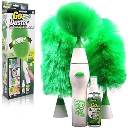 Zexer Hand-Held, Sward Go Dust Electric Feather Spin Motorized Cleaning Brush Set Home Duster Feather Dust Cleaner Brush for Home, Office, Car