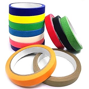 12 stuks kleurplaatstape, kleur tekening tape, ambachtelijke tape, label tape, papier tape, kleur gebruikt voor…