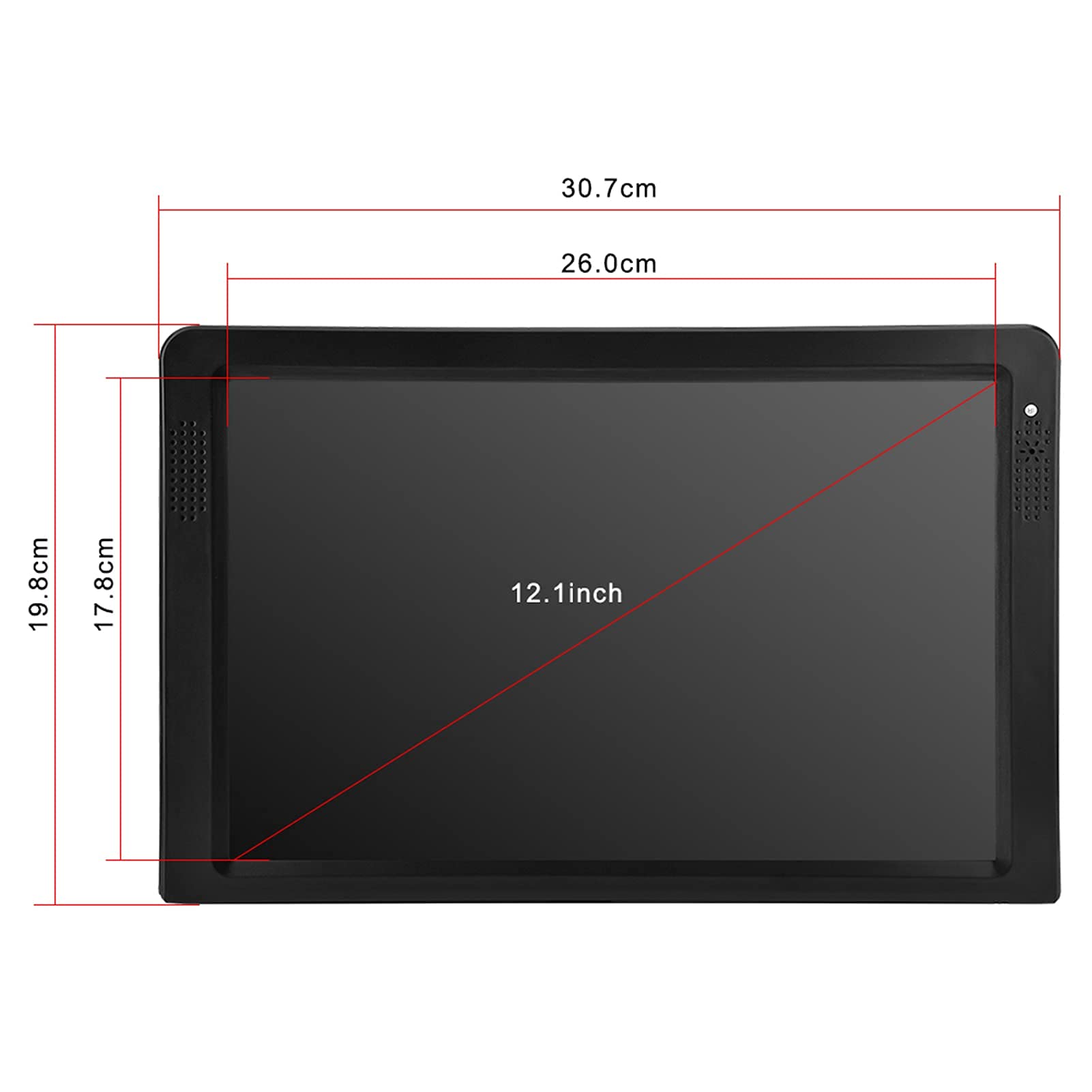 TV Portátil, 12.1'' DVB Recargable Mini Digital TV Reproductor de Televisión, 1080P HD Reproductor de Televisión con Batería para Dormitorios, Caravanas y Uso en Exteriores