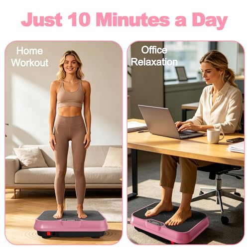 Image of Vibration Plate Machine with Resistance Bands and Remote Control 125 Speed Levels 450LB Capacity Whole Body Oscillating Platform for Home Use