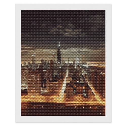Kit peinture diamant Chicago pour adultes | Broderie diamants ronds