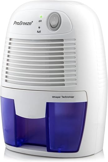 Pro Breeze Electric Mini Dehumidifier for Home (215 sq.ft) 16oz Capacity, Energy Efficient, No Noise, Compact and Portable for High Humidity in Kitchen, Bedroom, Bathroom, Basement, RV, Office, Garage
