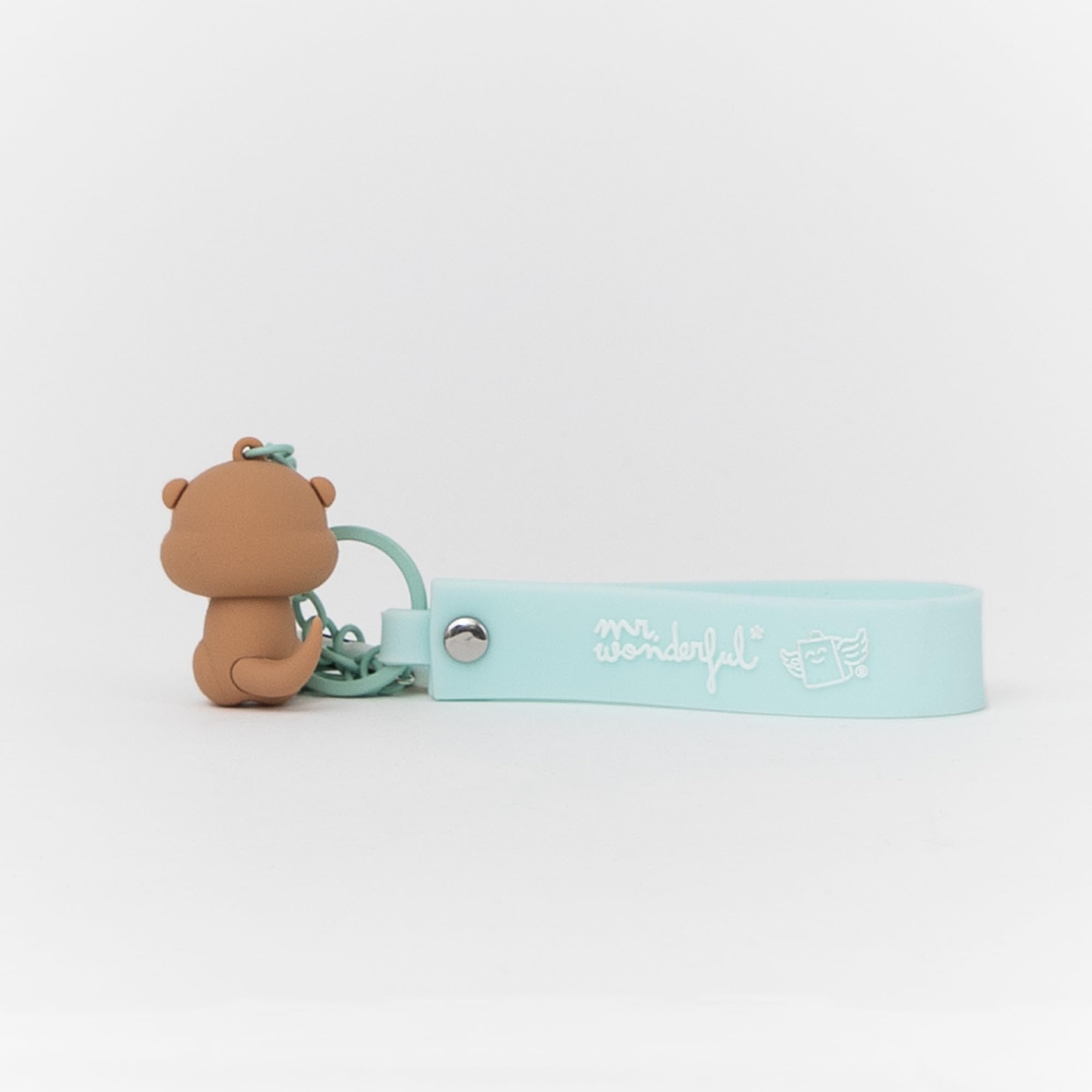 Mr. Wonderful Llavero Lazy Nutria con Charms Nap the Day Away – Llavero de Caucho y Metal Original
