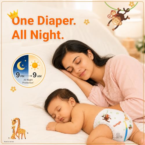 Image of Pro-ease Lovingle Luxury Baby Diaper|Pant Style Diaper for Baby|Diaper M size|2X Absorption*IAdvanced Leakage Protection|Wetness Indicator|Easy Throw Tape|7-12 kg|25(23+2Free) Pieces (Pack of 4)