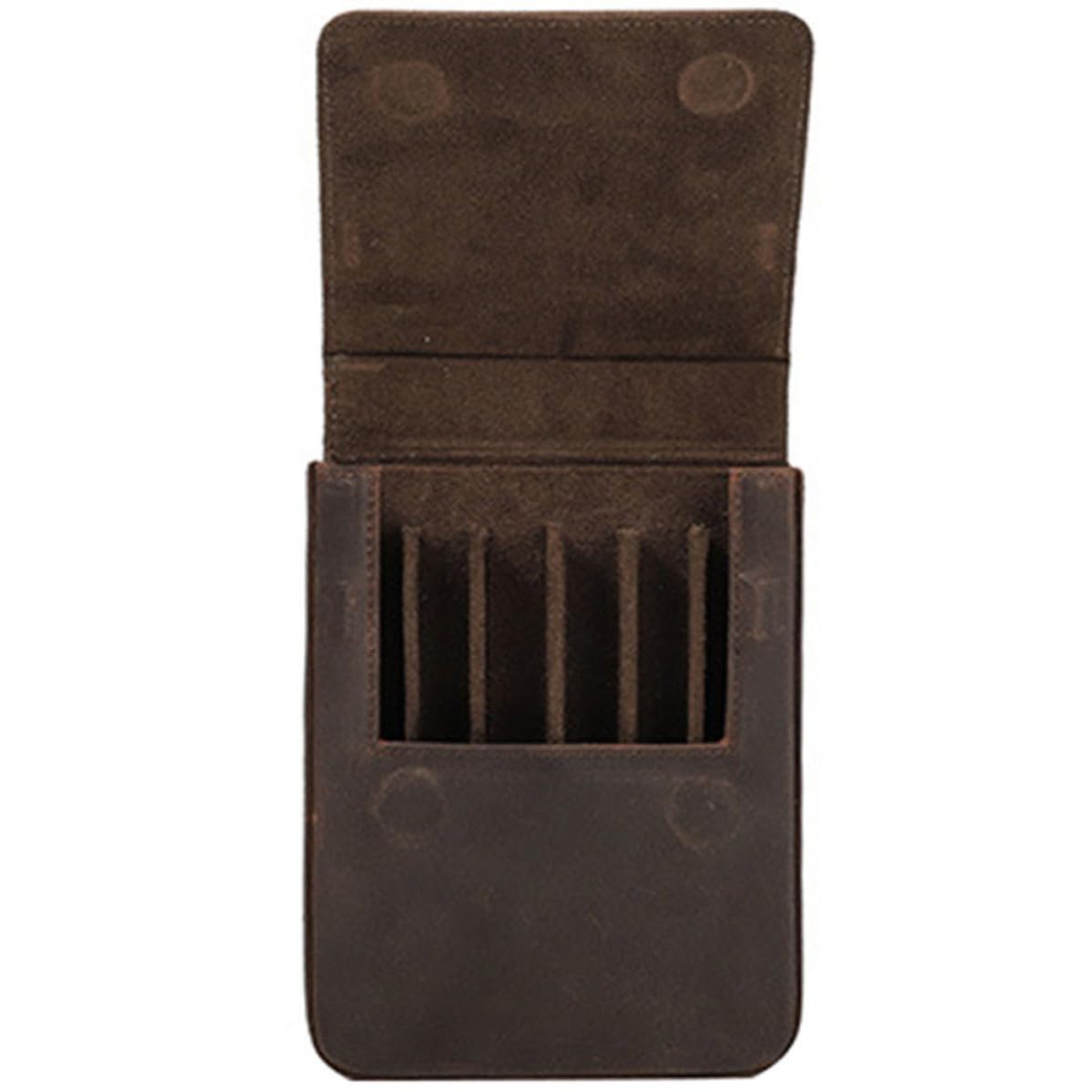 Hemobllo Pen Case, Single Pen Presentation Case, Scatola per 6 Penne, Cuoio, Coffee, Cassetto Magnetico, per Studenti, per Festival e Confezionamento