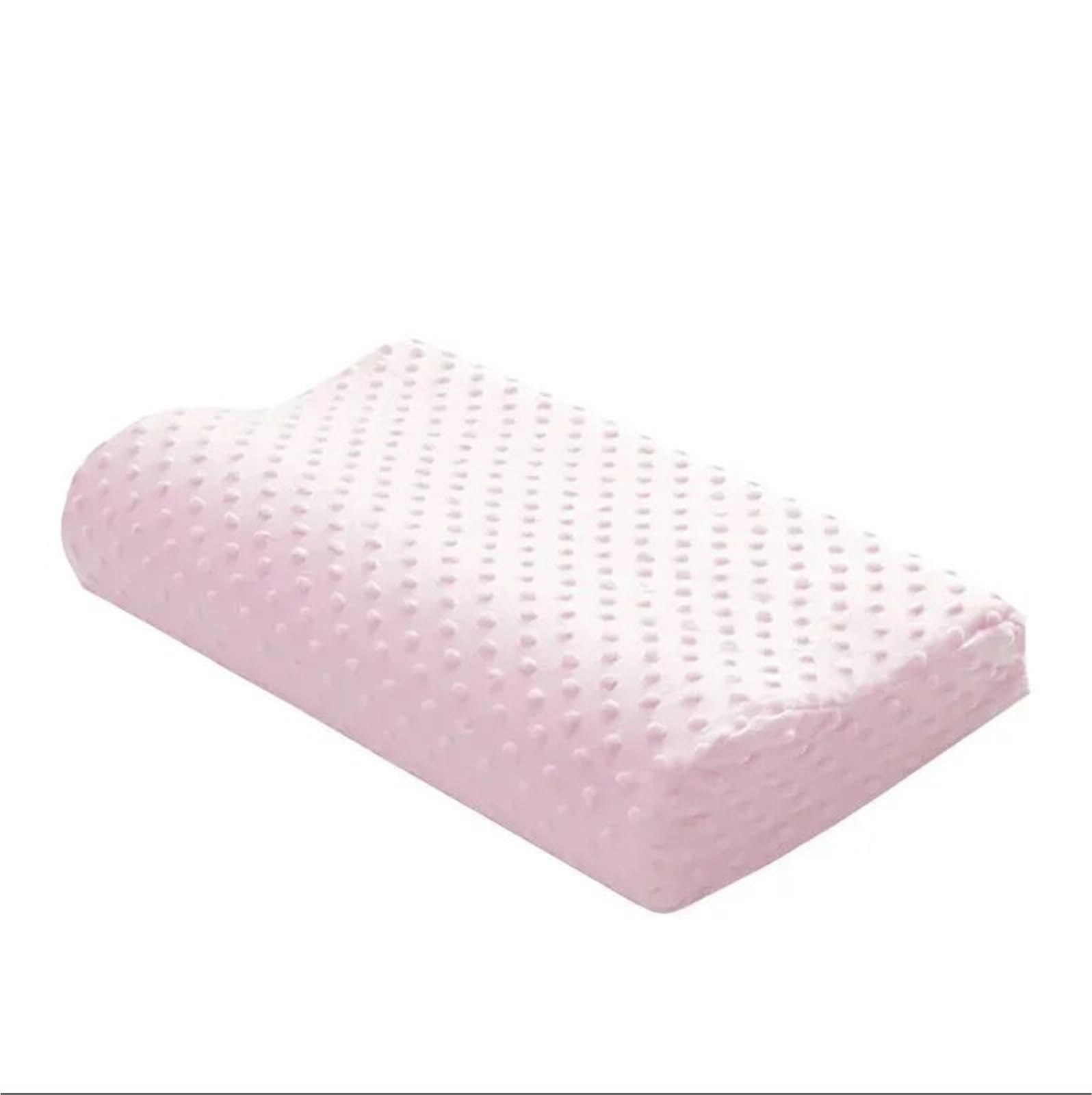 TRRYUIP Latex Pillow Space Memory Foam Pillow Wave Adult Neck Single Slow Rebound Core Fibre Comfort Sleeping Healthcare Orthopaedic(Pink)