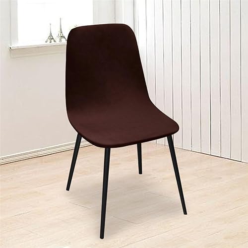 Miniatura 4 de Paquete de 2 fundas de terciopelo para sillas de comedor, lavables, extraíbles, de mediados de siglo, modernas, curvas, sin brazos, para decoración