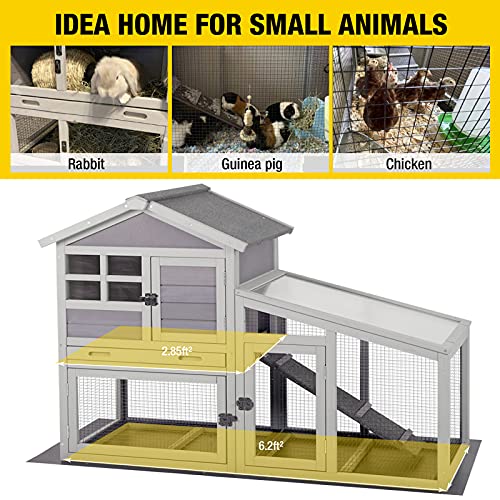 image for Aivituvin Rabbit Hutch Outdoor Chickecn Coop Indoor Bunny Cage with Pu