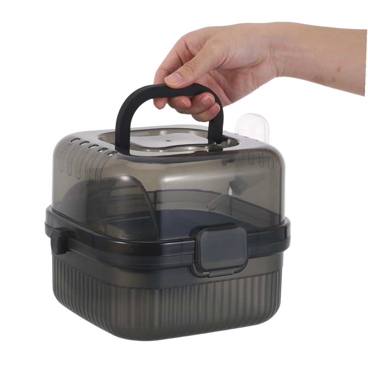 Trasportino per Criceti in Trasparente Box Portatile Doppio Strato per Piccoli Animali Domestici Custodia da Viaggio Ampie Prese d Aria per Porcellini Furetti