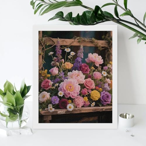 Kit art diamant 5D fleurs rétro maccbn avec outils de perçage précis pour tableau