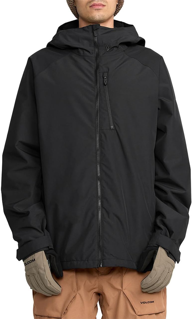 Volcom Men's 2836 Insulated Snowboard Jacket – 20K Waterproof, Recycled 2-Layer, Black, Medium
