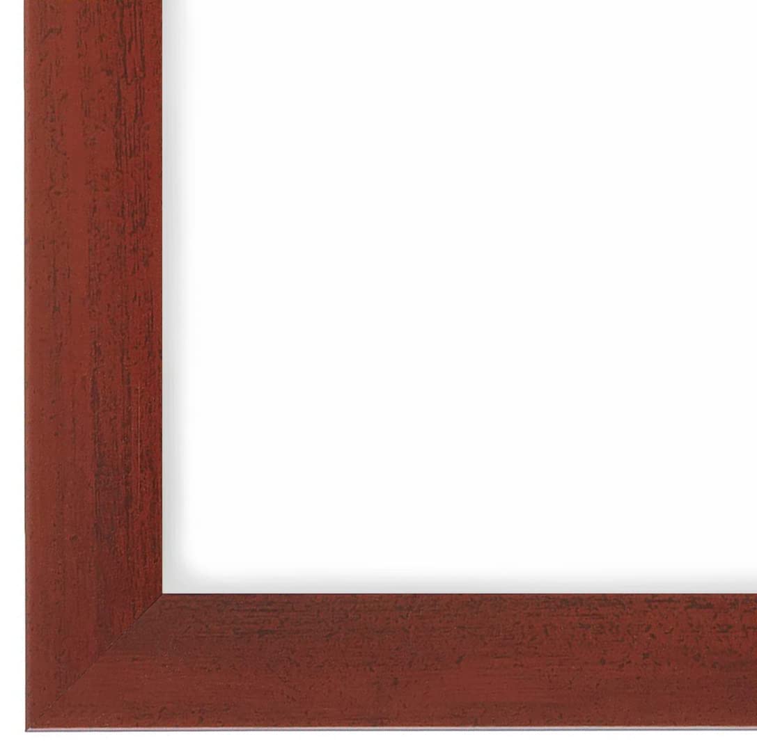 PrimeLuxe Holz Bilderrahmen 85 x 120 cm (Bildmaß) in Rot-gewischt | Farbe und Größe wählbar | Rahmen für Poster | Puzzle | Foto collage | MADE IN GERMANY