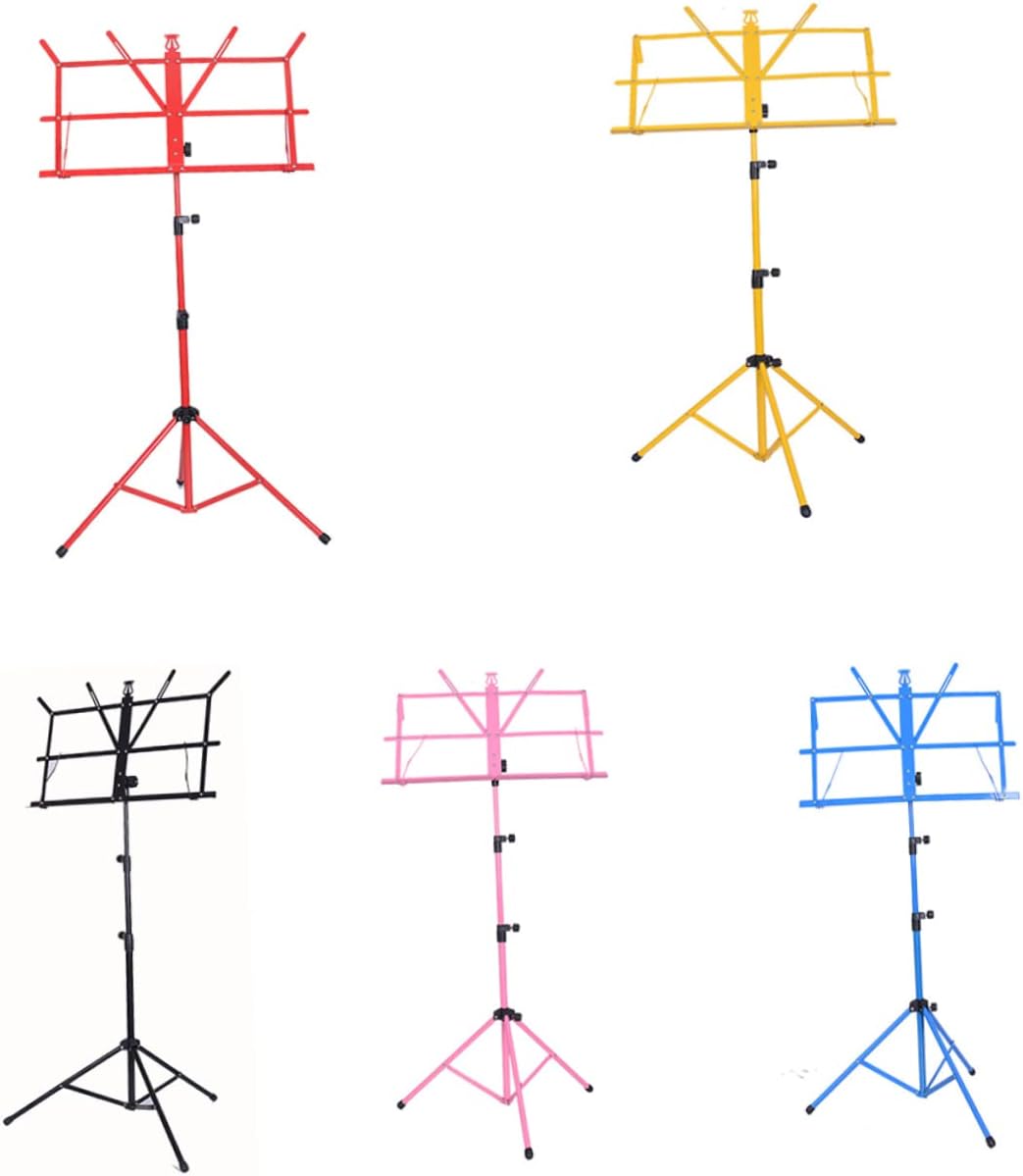 SHOWERORO Adjustable Height Music Stand Folding Music Sheet Tripod Stand Colorful Design Stability for Guitar Accessories