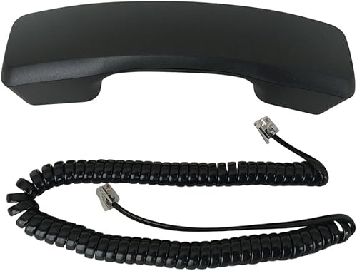 The VoIP Lounge Auricular negro de repuesto con cable rizado para Panasonic KXT7700 Series Phone KXT7720 KXT7730 KXT7731 KXT7736