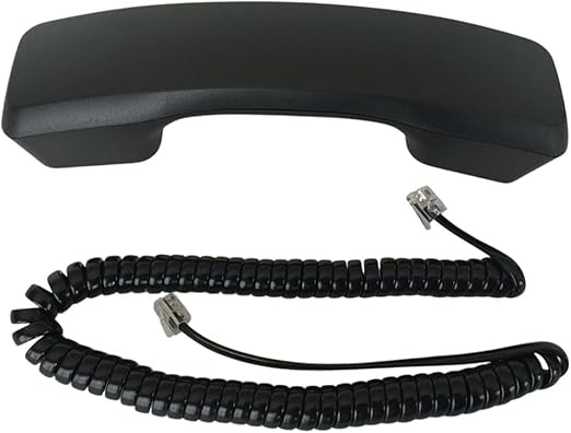 The VoIP Lounge Replacement Black Handset with Curly Cord for Panasonic KXT7700 Series Phone KXT7720 KXT7730 KXT7731 KXT7736