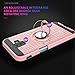 Galaxy J6 Plus Case with HD Screen Protector, YmhxcY 360 Degree Rotating Ring & Bracket Dual Layer Shock Bumper Cover for Samsung Galaxy J6+ Plus 2018-ZH Rose Gold