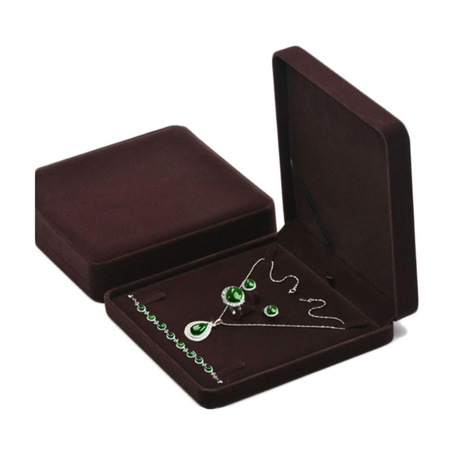 YGMNQAL Velvet Jewelry Tray Velvet Gift Box Jewelry Set Box For Bracelet Necklace Ring Earrings Container Trinket Box Organizador Gift Display Tray