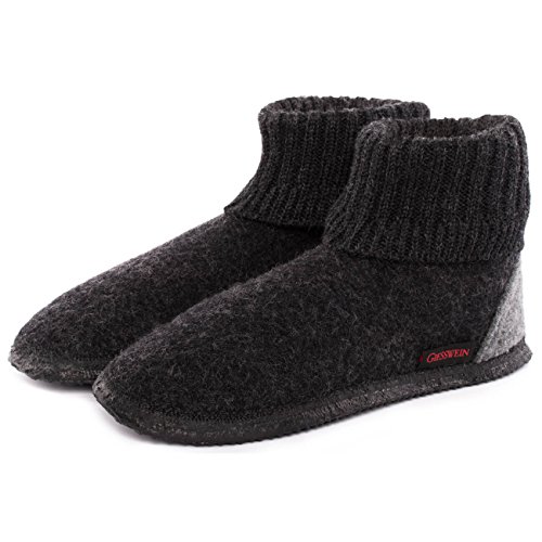 Giesswein High Slipper Kramsach Dark Grey, 40 Slippers For Women & Men, Unisex Slippers, Wool Slippers, Comfortable Slippers, High Wool Slippers, Non-Slip Felt Slippers, Warm Winter Slippers #TOP3
