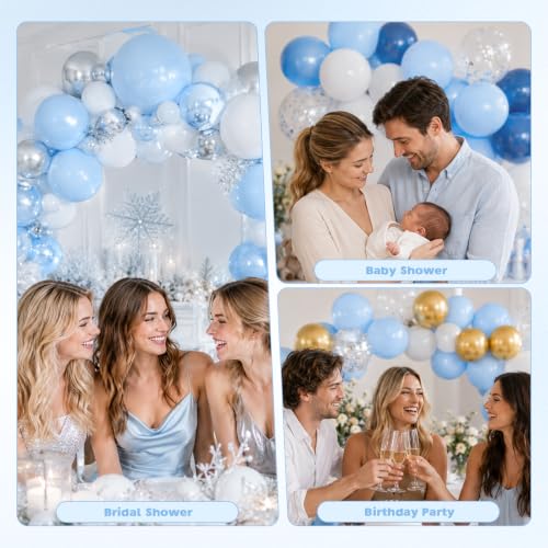 Image of Pastel Blue Balloons, 12 Inch Baby Blue Latex Party Balloons