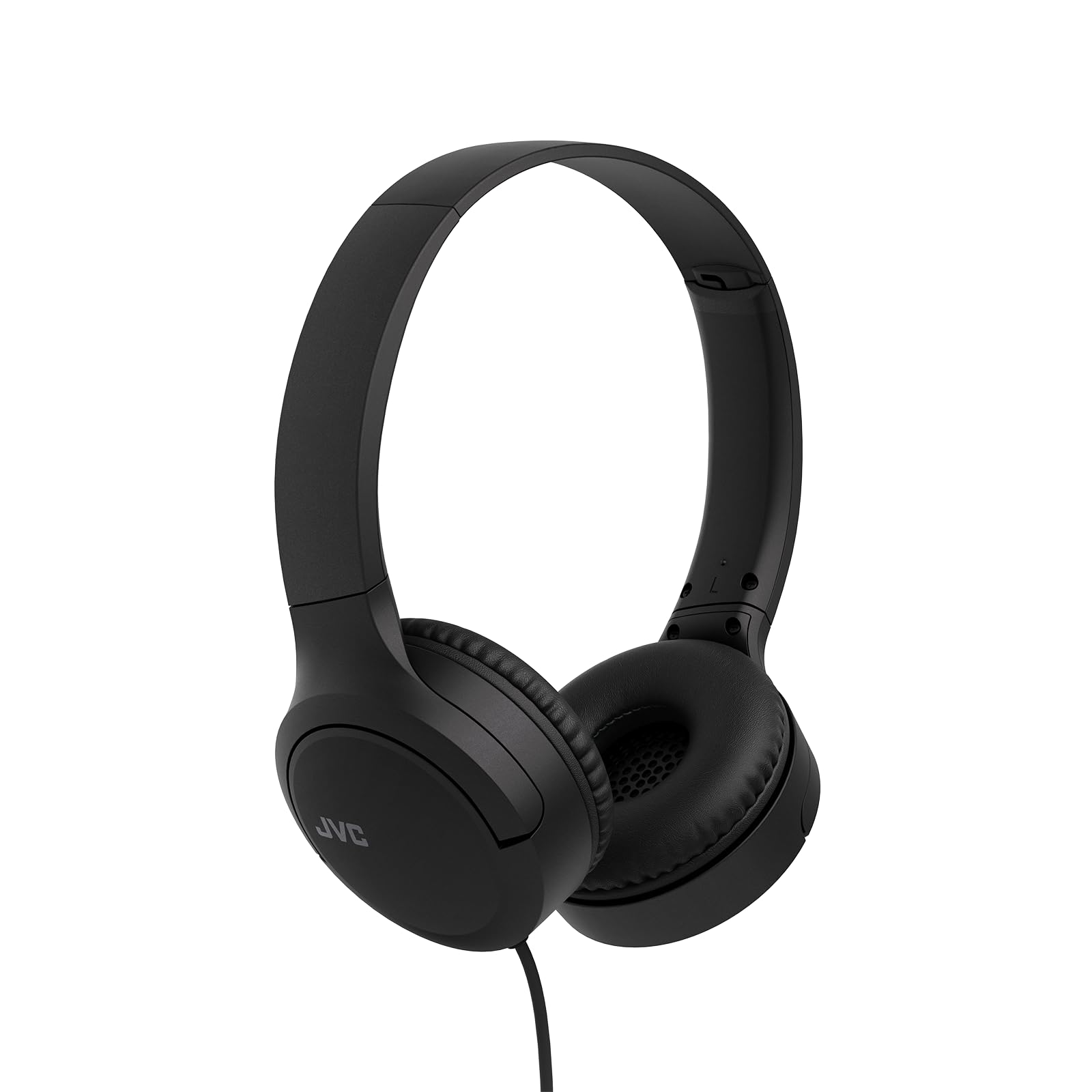 JVC HA-S33UC-B USB-C On-Ear Headphones Soft Ear Pads Foldable with Microphone & 3 Button Remote Control Single Sided Cable Black