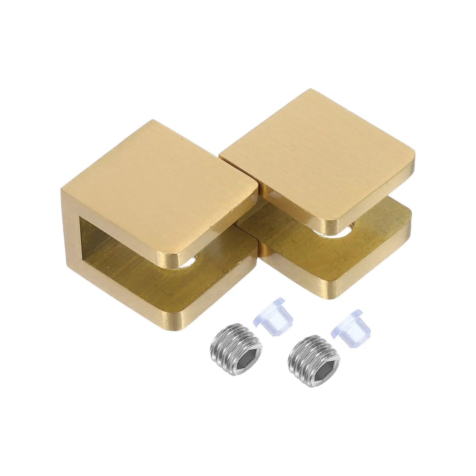 4Pcs Brass Frameless Glass Shelf Clamp Brackets