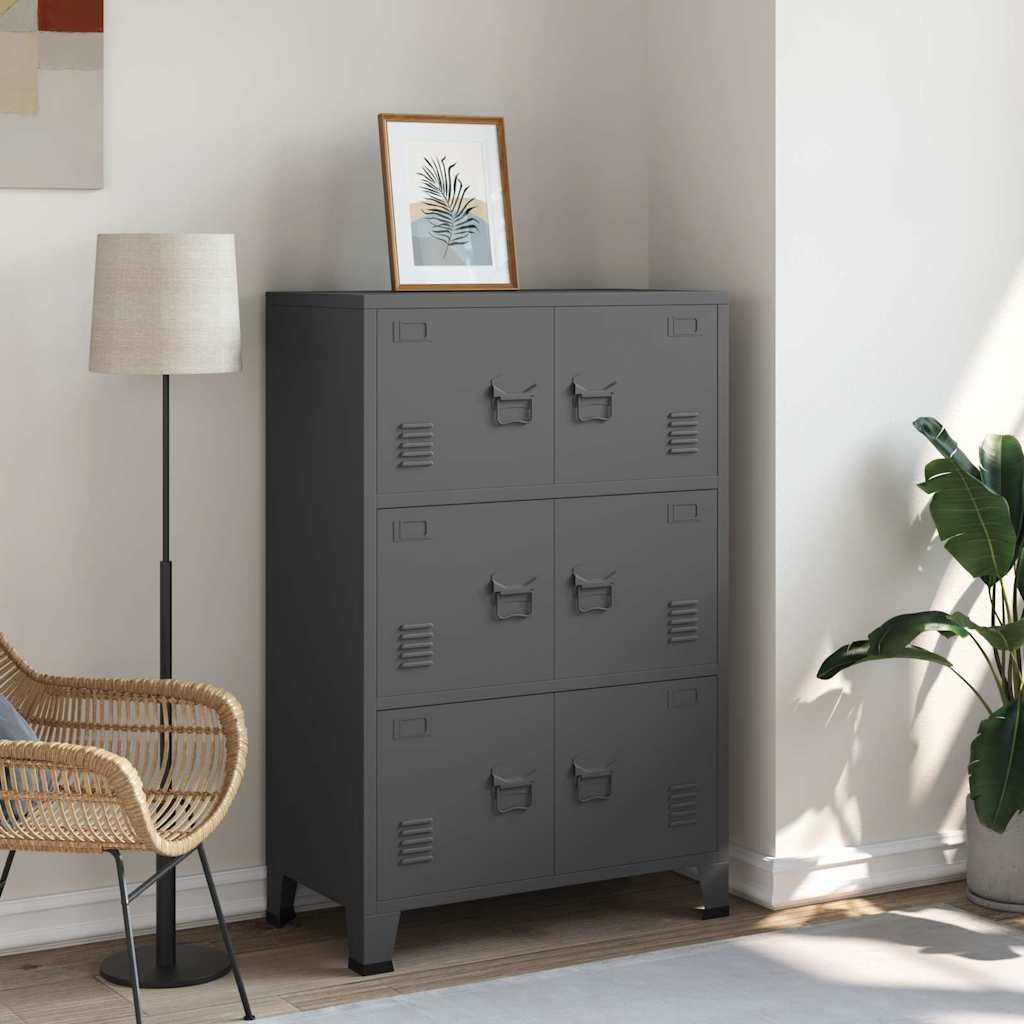 vidaXL Industrialna szafka, antracytowa, 75x40x115 cm, metalowa, szafka metalowa, szafka do przechowywania, metalowa szafka, szafki metalowe