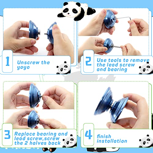 FETESNICE Unresponsive Yoyo Professional, Metal Yo Yo for Advanced Players and Professionals. Replaceable T-Bearing is Suitable for Beginners, Yoyo for Kids and Adults with Yo-Yo Accessories(Blue)