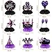 9 Pieces Happy Birthday Honeycomb Centerpieces, Purple Black 3D Birthday Party Honeycomb Table Toppers Decorations for Kids Men and Woman
