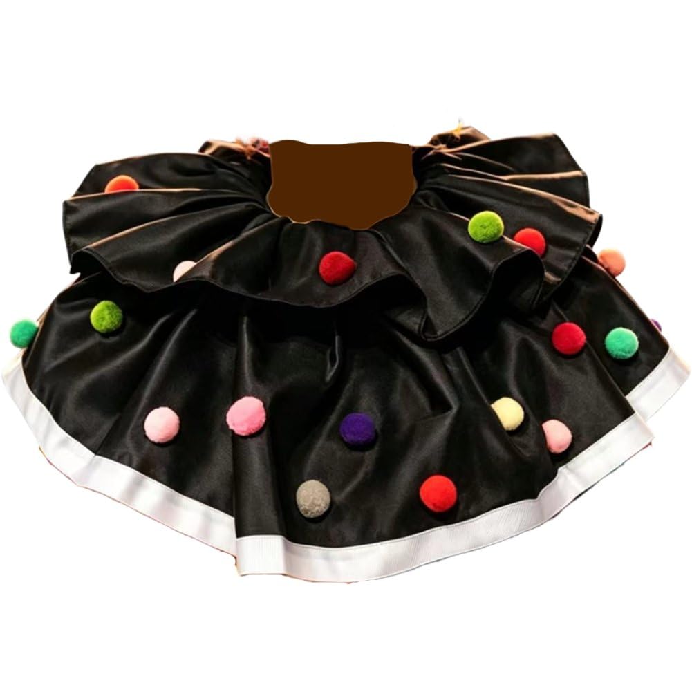 Sslvya Adult Clown Collar Detachable Fake Collar Jester Neck Ruffle Circus Costume Cape for Halloween Carnival Cosplay Accessories