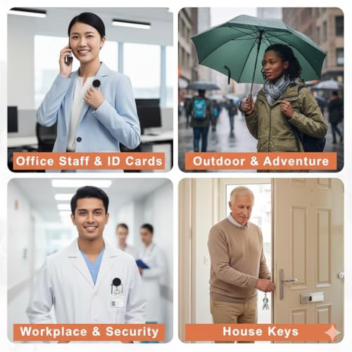Image of AccuPrints Pack of 2 Heavy Duty Retractable Badge Holder with Key Ring, Chrome Metal, Professional ID Card Reel, Belt Clip Design