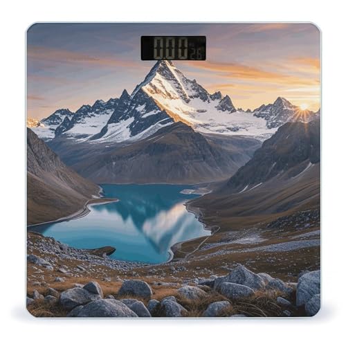Báscula digital de baño Sunrise Mountain con pantalla LCD brillante miniatura 1
